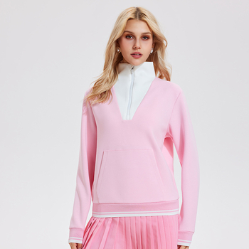 Dámske vintage tenisové mikiny s vysokým golierom a polozipsom; Materiál: Space Cotton; Zloženie materiálu: Bavlna; Podšívka: Space Cotton; Zloženie podšívky: Bavlna