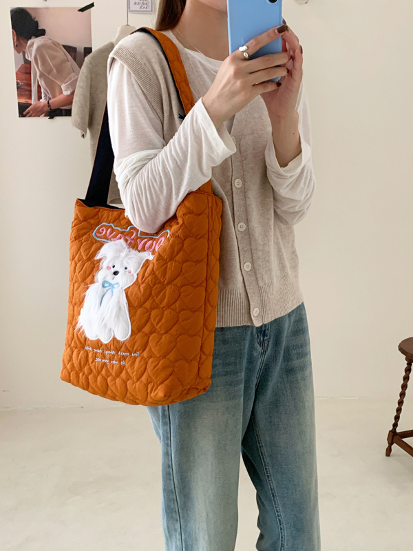 Чанта Tote: памучна тъкан, подплата от найлон, вертикална квадратна форма, джоб за телефон, една презрамка