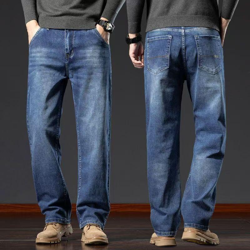 Muške traperice ravnog kroja, opuštene krojenje, denim, pamuk 68%, srednja visina struka