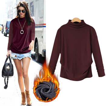 Oumowei pamukasta T-shirt, slobodan kroj, polugornji ovratnik (half-turtleneck), dugi rukavi, panelni dizajn, duljina 50–65 cm, jesen 2024