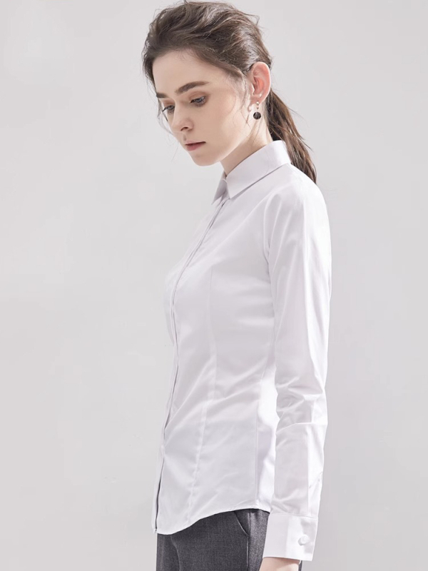 Πουκάμισο από ίνες μπαμπού με πολυεστέρα, μακρύ μανίκι, αντιρυτιδική επεξεργασία, τετράγωνος γιακά, στυλ καρντιγκάν/γραφείου