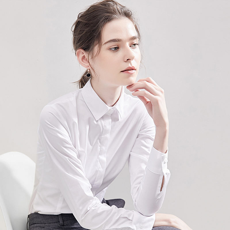 Πουκάμισο από ίνες μπαμπού με πολυεστέρα, μακρύ μανίκι, αντιρυτιδική επεξεργασία, τετράγωνος γιακά, στυλ καρντιγκάν/γραφείου