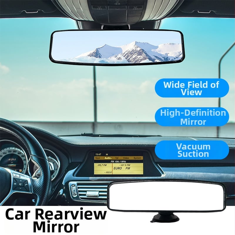 AC-1488 Spätné zrkadlo, dvojité zakrivenie, sklenené zrkadlo, plastový kryt