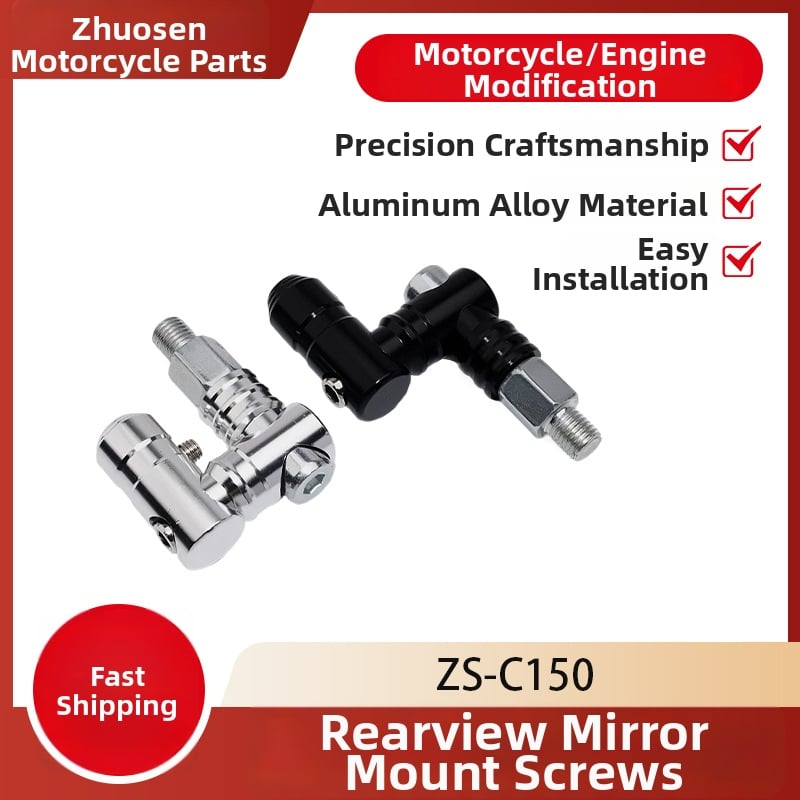 Zrkadlo spätné na motorku ZS-C150, ploché sklo, hliníkový povrch, CNC skrut pre zrkadlo, kompatibilný so všetkými motorkami