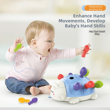 Puzzle s vkladacím ježkom pre batoľatá - plast, značka Le again, balenie farebná krabička, vhodné pre 4-6 rokov, rozvíja jemnú motoriku a koordináciu ruka-oko