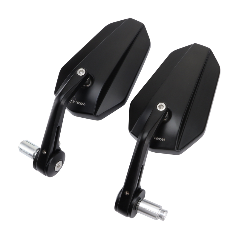 Off-road motocyklové zadné zrkadlo, sklenené zrkadlo, plastový kryt, kompatibilné so skrutkami 6 mm a 8 mm, model E036-SF-172