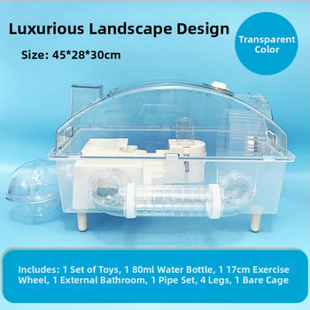 Klietka pre hamsterov s dvojposchodovým dizajnom — Junda, plastová, pre hamsterov, vhodná na všetky ročné obdobia.