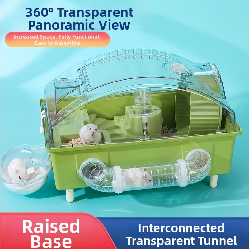 Klietka pre hamsterov s dvojposchodovým dizajnom — Junda, plastová, pre hamsterov, vhodná na všetky ročné obdobia.