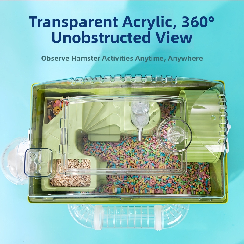 Klietka pre hamsterov s dvojposchodovým dizajnom — Junda, plastová, pre hamsterov, vhodná na všetky ročné obdobia.
