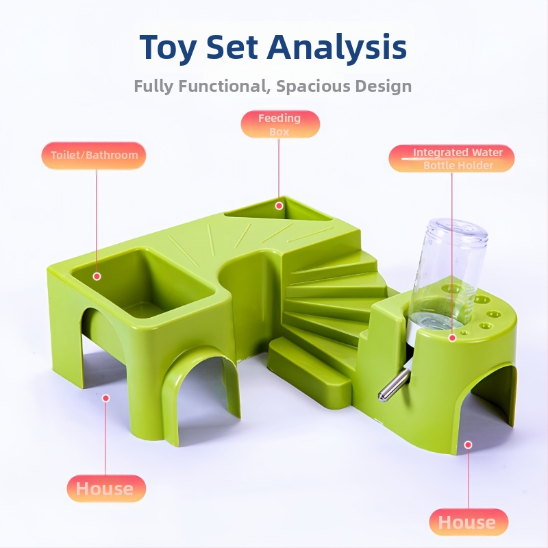 Klietka pre hamsterov s dvojposchodovým dizajnom — Junda, plastová, pre hamsterov, vhodná na všetky ročné obdobia.