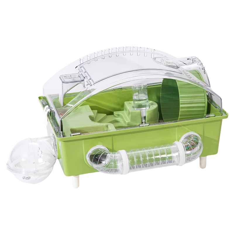 Klietka pre hamsterov s dvojposchodovým dizajnom — Junda, plastová, pre hamsterov, vhodná na všetky ročné obdobia.