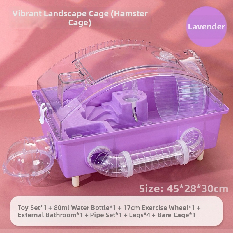 Klietka pre hamsterov s dvojposchodovým dizajnom — Junda, plastová, pre hamsterov, vhodná na všetky ročné obdobia.