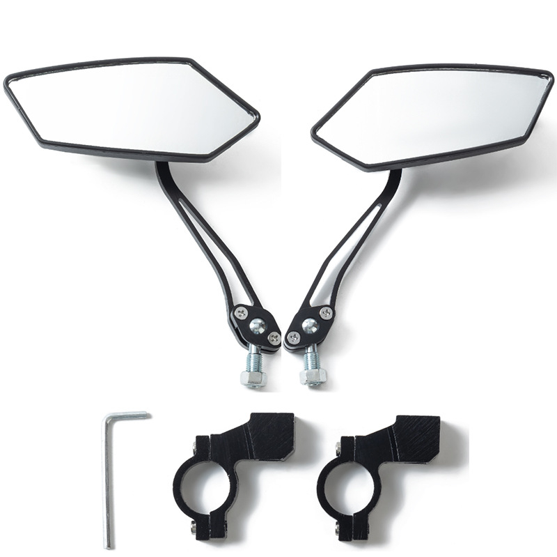 Задно огледало за велосипед и мотоциклет – алуминиев плосък рефлектор, въртящо се и сгъваемо, HD широко зрително поле, марка Kesen, тегло 0.4 кг