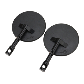 Zadnje ogledalo za četverokota ATV — kružno, univerzalno sklopivo, staklena leća, kućište PP, model E036-SF-186, ugradnja: ortodontski