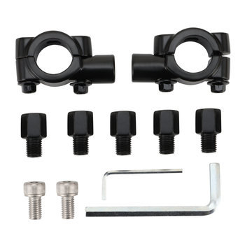 Zadnje ogledalo za četverokota ATV — kružno, univerzalno sklopivo, staklena leća, kućište PP, model E036-SF-186, ugradnja: ortodontski