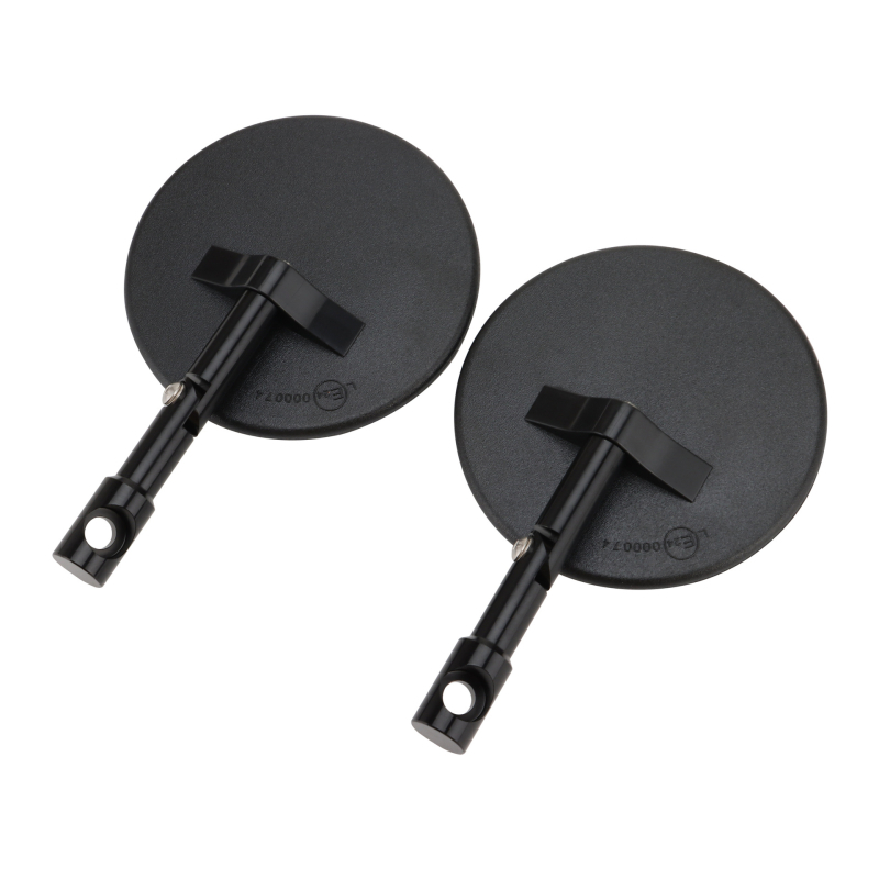 Zadnje ogledalo za četverokota ATV — kružno, univerzalno sklopivo, staklena leća, kućište PP, model E036-SF-186, ugradnja: ortodontski