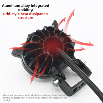 LED reflektor na motocykl v tvare sovy s dvojfarebným objektívom, 18W, 12–85V, hliníkové puzdro, dosah 100m, životnosť 5000h