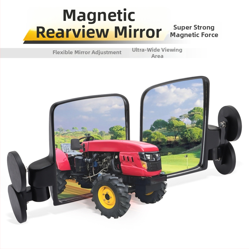 Magnetické spätné zrkadlo pre golfový vozík — štvorcové sklenené zrkadlo, model E036-074, upevnenie s pozitívnymi zubami, vynikajúca odolnosť voči nárazom