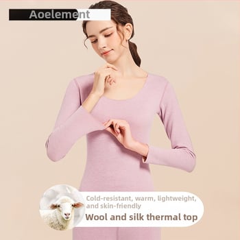 Ženské termálne tričko s fleecovou podšívkou, hrubé, kruhový výstrih, dlhé rukávy, 80–90% polyester