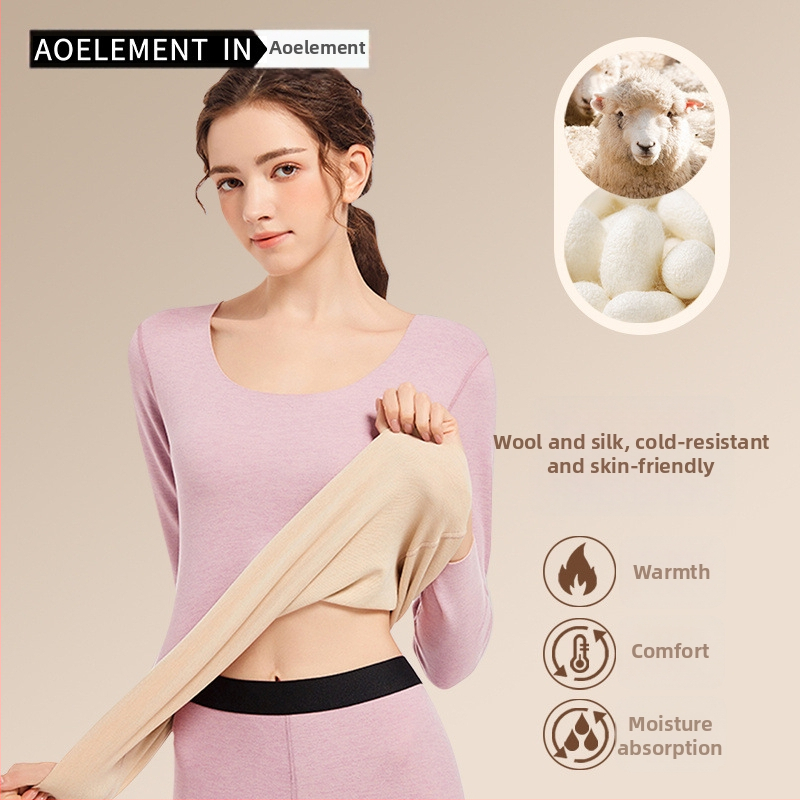 Ženské termálne tričko s fleecovou podšívkou, hrubé, kruhový výstrih, dlhé rukávy, 80–90% polyester