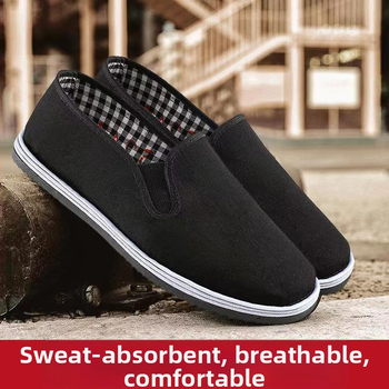 Unisex bavlnené topánky Old Beijing, okrúhla špička, protišmykové, priedušné, jarné-letné