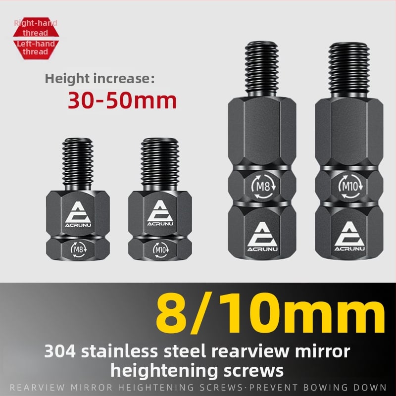 Zrkadlo spätného pohľadu, ZGLS25, nerezový výškový skrut, ploché zrkadlo, závit 1,25 mm