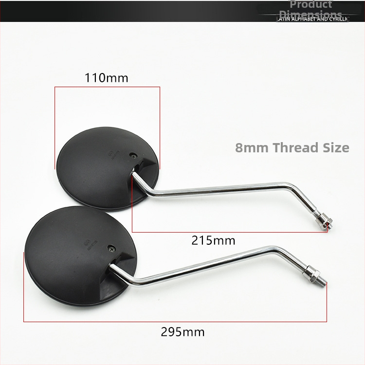 Spätné zrkadlo pre JH70 (Jialing 70) - guľové sklenené zrkadlo, 12V, kompatibilné s Jialing 70