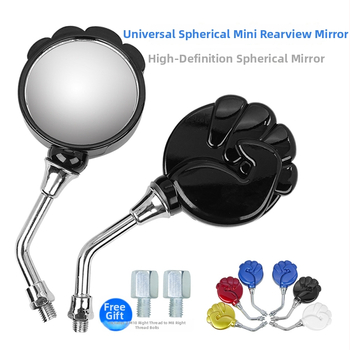 Zadné zrkadlo pre elektrický motocykel – model Stone, guľaté zrkadlo, kryt ABS, sklenené zrkadlo