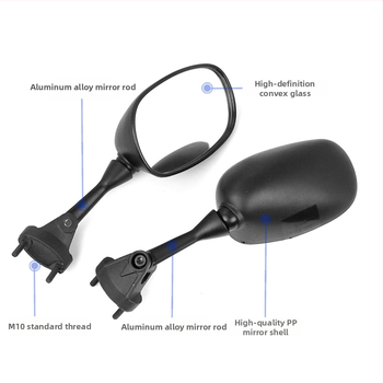 Spätné zrkadlo na motocykel pre Kawasaki ninjia 2005-2008 – puzdro z PP, tyč z hliníkovej zliatiny, model ZY1013E