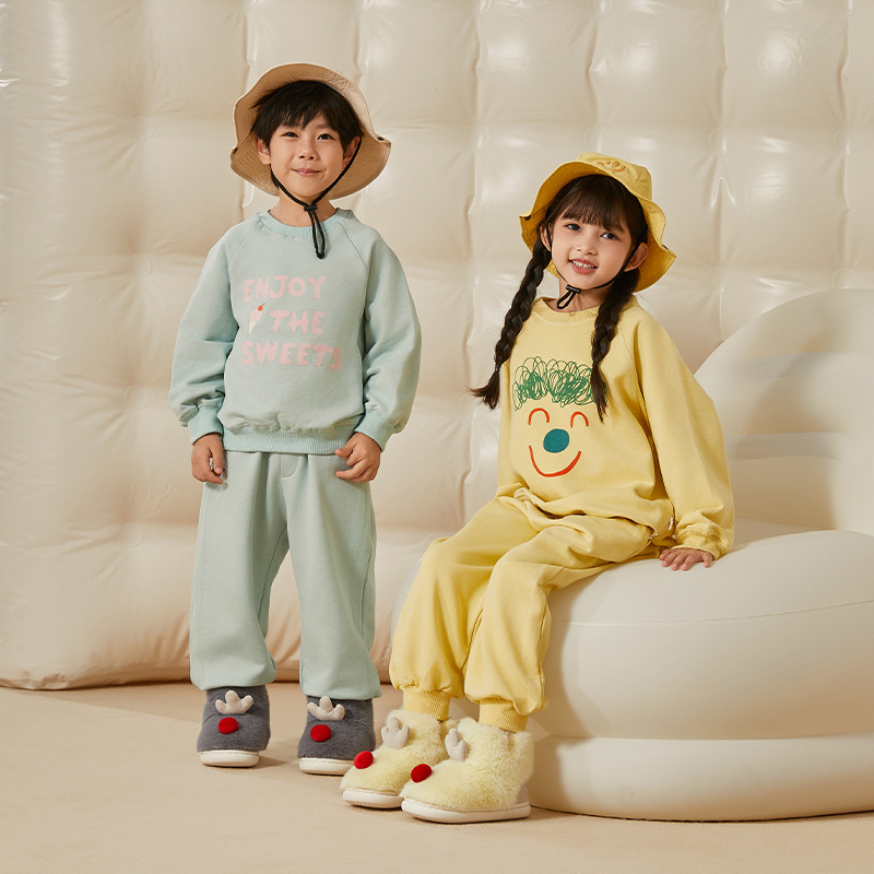 Unisex dječje pamučne čizme za zimu, s fleece podstavom, slip-on dizajn, životinjski uzorak, PVC đon