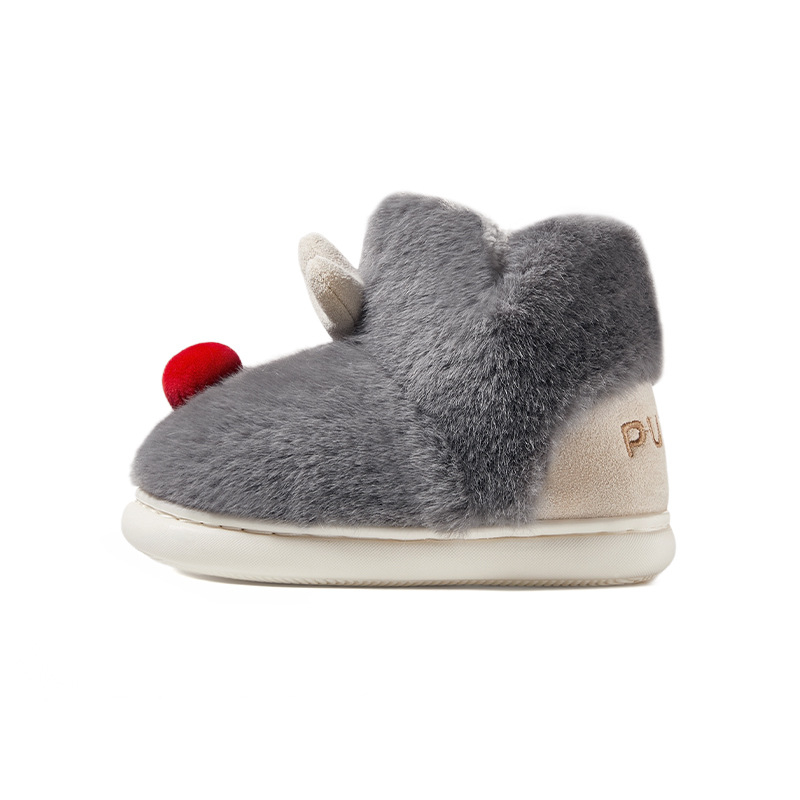 Unisex dječje pamučne čizme za zimu, s fleece podstavom, slip-on dizajn, životinjski uzorak, PVC đon