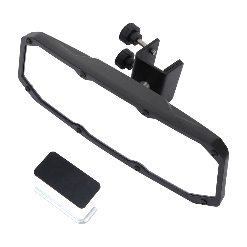 Zrcalo retrovizora za UTV, kvadratno, plastično, model UTV-Q020, ugradnja s zubastim držačem