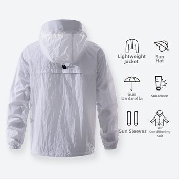 Unisex bunda s kapucňou s UV ochranou UPF100+, ľahká nylonová bunda na leto pre vonkajšie aktivity, Ice Silk vzhľad