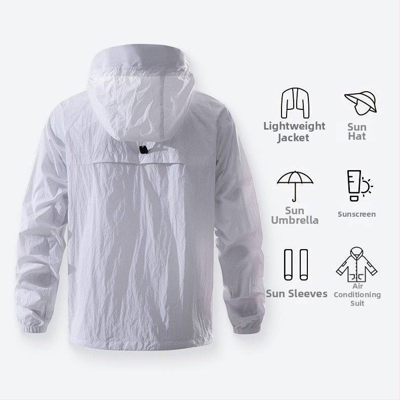 Unisex bunda s kapucňou s UV ochranou UPF100+, ľahká nylonová bunda na leto pre vonkajšie aktivity, Ice Silk vzhľad