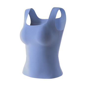 Ženský teplý základný vest s integrovaným košíčkom, nylon, bezšvový, štvorcový výstrih