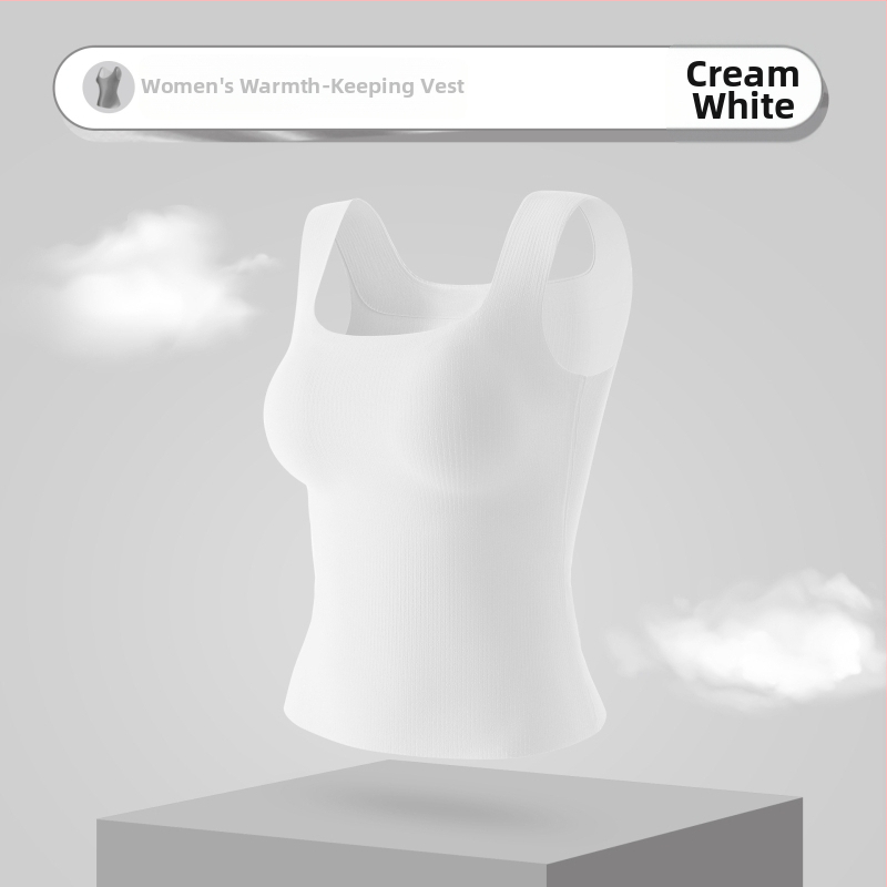 Ženský teplý základný vest s integrovaným košíčkom, nylon, bezšvový, štvorcový výstrih