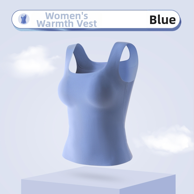 Ženský teplý základný vest s integrovaným košíčkom, nylon, bezšvový, štvorcový výstrih