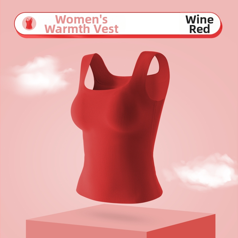 Ženský teplý základný vest s integrovaným košíčkom, nylon, bezšvový, štvorcový výstrih