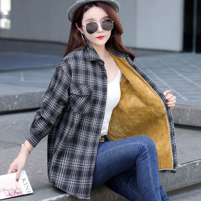 Poliester košulja s karo uzorkom, ležernog kroja, dugi rukavi, patchwork stil