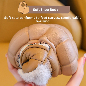 Detské papuče z fleecu s motívom kresleného seriálu, zateplené, nazúvacie slip-on, EVA podrážka, vek 1–12 rokov