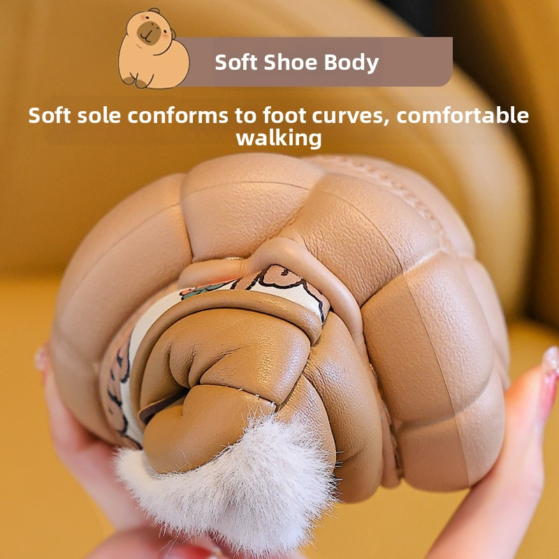 Detské papuče z fleecu s motívom kresleného seriálu, zateplené, nazúvacie slip-on, EVA podrážka, vek 1–12 rokov