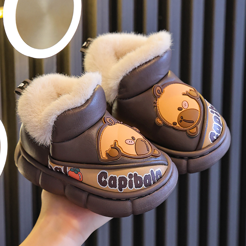 Detské papuče z fleecu s motívom kresleného seriálu, zateplené, nazúvacie slip-on, EVA podrážka, vek 1–12 rokov