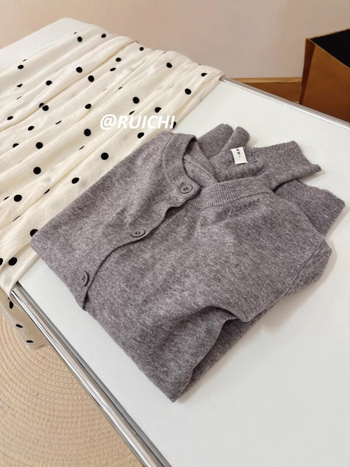 Cardigan tricotat din viscoză, mânecă lungă, guler rotund, primăvara 2025, stil urban