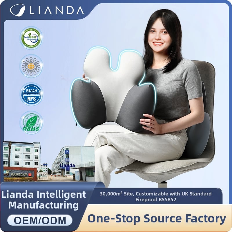 Lianda opora bedra s pamäťovou penou pre kanceláriu a auto, nordický štýl, univerzálne uchytenie, všetky ročné obdobia
