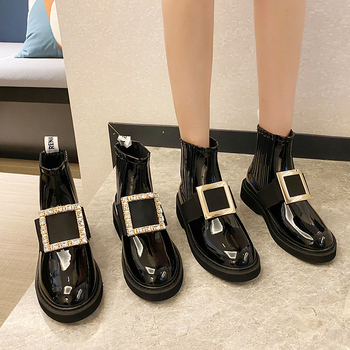 Ghete Chelsea pentru femei, partea superioară din microfibră, talpă din cauciuc, vârf rotund, toc mic 1–3 cm, slip-on cu bandă elastică
