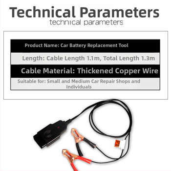 Lingxiang OBD Akkumulátorcserélő Eszköz – Folyamatos Tápellátás, Kikapcsolás Utáni Memória, Akkumulátor Csere Detektálás
