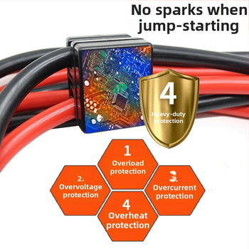 Automašīnas ārkārtas iedarbināšanas kabeli ar vara kodolu, biezas akumulatora vadi, augstas strāvas varianti 1200A/1800A/2500A, piemērots automobiļiem, SUV, miniveniem un pikapiem