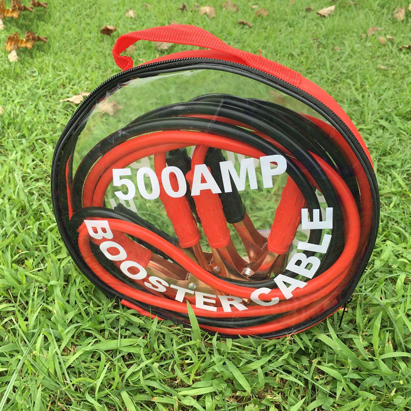 Autóakkumulátor indító kábel 500A tiszta réz csipesszel és PVC szigetelt vezetékekkel