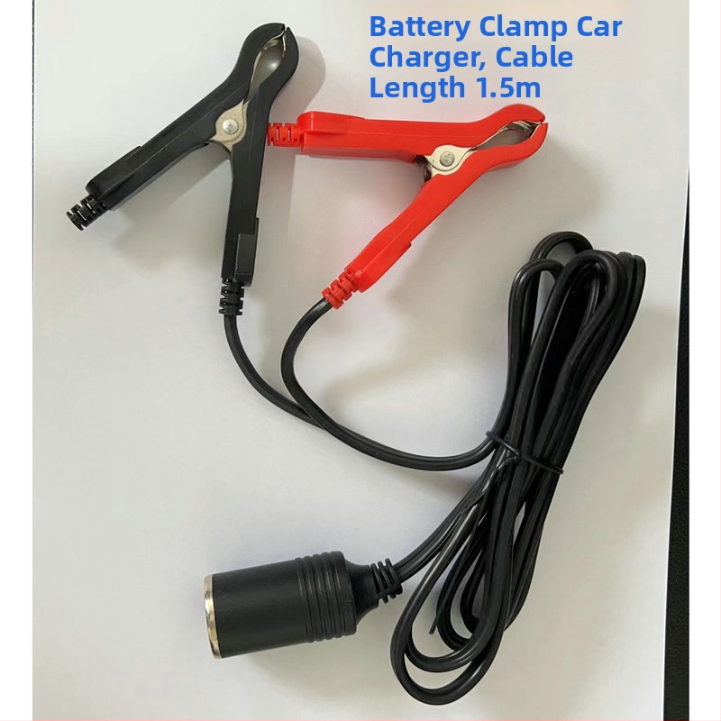 Napojni kabel za automobil s krokodilskim klipsama — vanjska uporaba, model Battery Clip Car Charger, marka Large