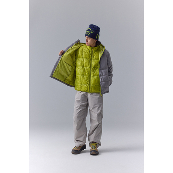 Prešívaná bunda s kapucňou, zipsom a stojačím golierom, farebný blok (Výplň: kačací páper; Obsah páperia: 86–90%; Hmotnosť výplne: 73; Odolnosť voči chladu: -20°C až -5°C; Hlavný materiál: Nylon 100%)